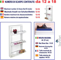 Olasz fehér cipősszekrény 6-9 párhoz, 15 cm vékony, 15 év garancia 4
