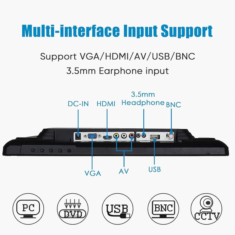 JaiHo 19" IPS Monitor Beépített Hangszórókkal - HD 1280x1024 Felbontás, HDMI Csatlakozás, PC/TV/CCTV/Raspberry Pi Kompatibilis, Távirányítóval