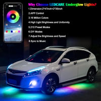 ConBlom RGB LED Autó Alváz Világítás Szett - 47 és 35 Hüvelykes Neon Fénycsíkok, Hanggal és Applikációval Vezérelhető, 210 Üzemmód, 16 Milli 3