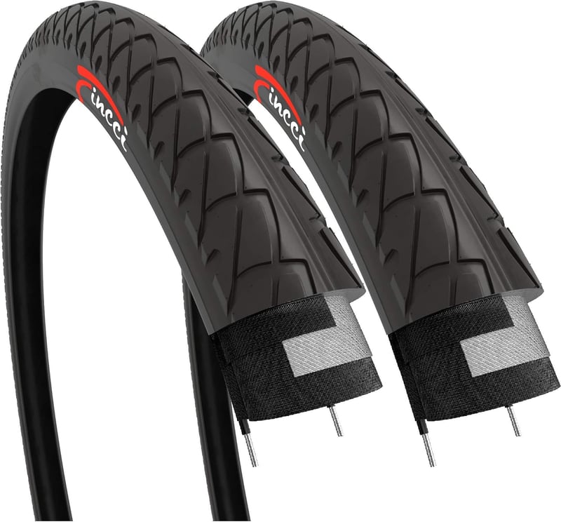 Fincci 26 x 2,10 Slick Kerékpárgumi - Városi, Országúti és MTB Kerékpárokhoz, Félsima Mintázattal, 54-559 ETRTO, Fekete Gumi, 40 PSI