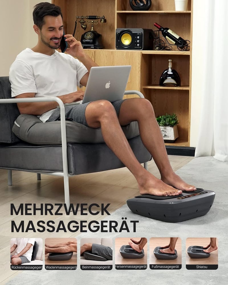 RENPHO Elektromos Lábmasszírozó 20 Sebességgel, 5 Üzemmóddal, Távirányítóval - Talpi Izomfeszülés és Plantáris Fasciitis Enyhítésére