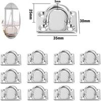 SAIJIAN 12 db Rozsdamentes Acél M5 Szemes Rögzítőlap - 35x30x25mm Négyzet Alakú Felfüggesztő Lemez 50kg Teherbírással Kampók Akasztásához 3
