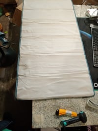 Pătuț pliant Hauck Dream N Play Plus pentru bebeluși cu fereastră XL, pliabil și portabil, culoarea Dusty Blue 2
