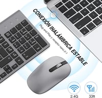 Cimetech vezeték nélküli spanyol billentyűzet és egér szett, ultravékony, csendes, PC/laptop kompatibilis - szürke 3