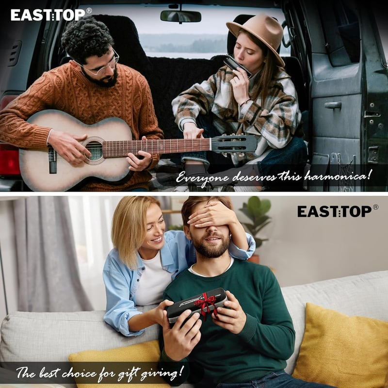 East Top Forerunner 2.0 kromatikus szájharmonika, 12 lyukú, C-hangolású, szelep nélküli