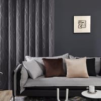 Deconovo Sötétítő Függöny Hálószobába - 175x140 cm Fényáteresztés Gátló Fémkarikás Függönypár - Hőszigetelő, Zajcsökkentő, Sötétszürke, 2 db 7