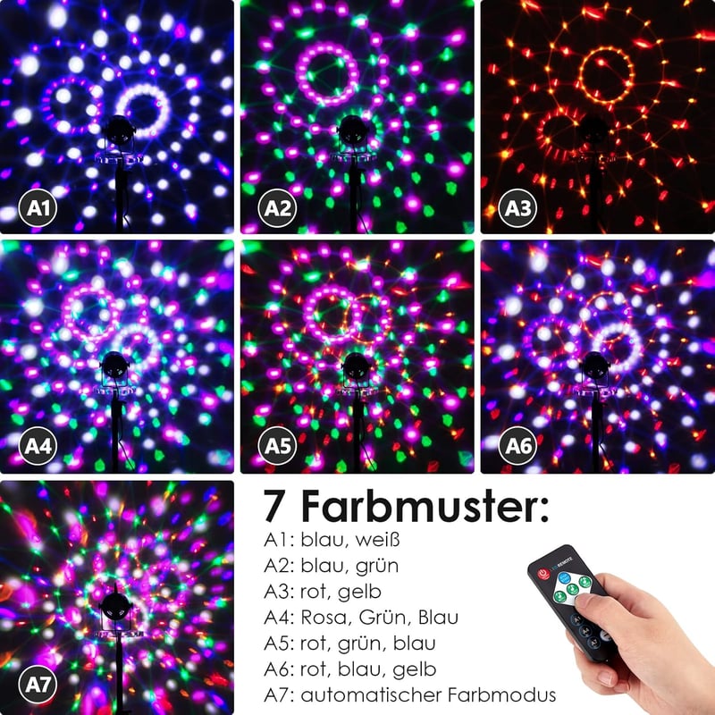 Litake LED Diszkógömb Szett - 7 Színű, Zenére Mozgó Partyfény (2db)