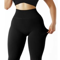 Leggings de yoga SUUKSESS negri cu șnururi și textură striată, cu talie înaltă (S) - resigilate 4