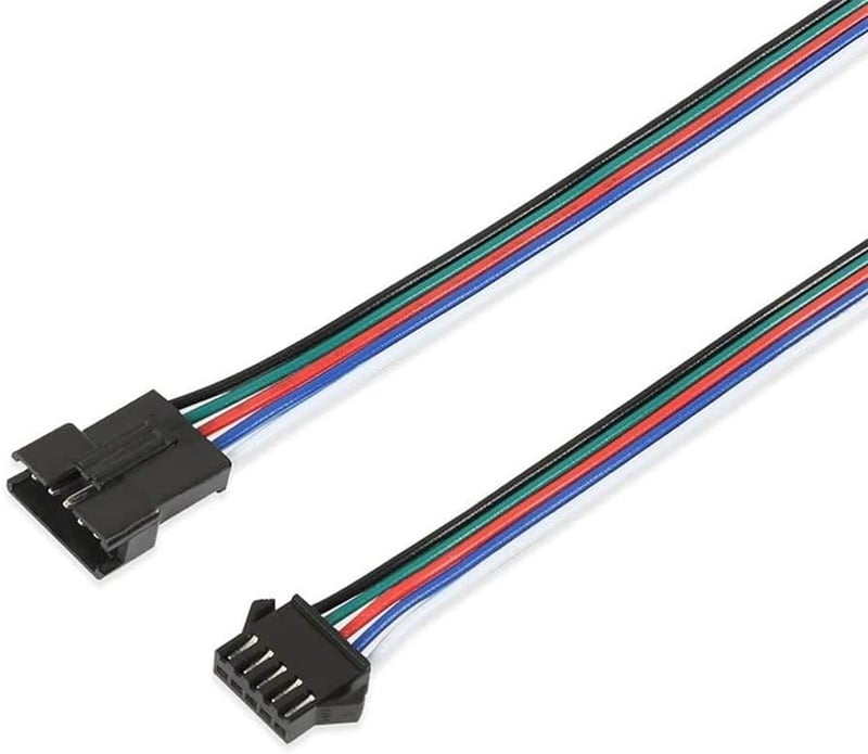 YIXISI 20 Páros JST SM 5PIN Csatlakozó Adapter Szett - LED Világításhoz, EL Vezetékekhez, 15cm Réz Kábellel, 2,54mm Osztással