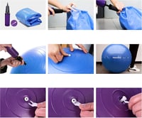 PROIRON 65cm-es Rózsaszín Fitnesz Labda Pózrajzokkal, Pumpával 6