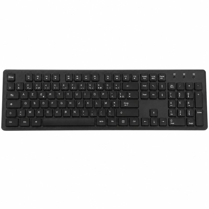 Bezdrôtová klávesnica APM 100041, 2,4 GHz, AZERTY, 105 — chybná, na súčiastky: Chýba USB prijímač (stav: pozri 2. obrázok)