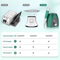 Profi elektromos körömcsiszoló LED kijelzővel, 35000 RPM, 6 az 1-ben manikűr szett kezdőknek és profiknak 2