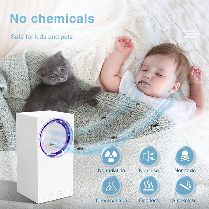 Tiptop Home Elektromos Rovarcsapda UV Fénnyel - USB Szúnyogirtó Lámpa, Hordozható Rovarölő Ventilátor Beltéri és Kültéri Használatra