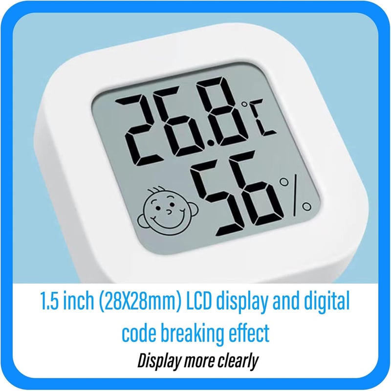 RUIZHI 5db-os Mini Digitális Hőmérő és Páramérő Szett LCD Kijelzővel, Otthoni és Irodai Használatra