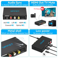 VEDINDUST 4K HDMI Audio Extraktor - Optikai, Koaxiális, L/R és 3,5mm Sztereó Kimenettel, HDCP, Dolby DTS 5.1 Támogatással, HDTV, PS4, Blu-ra 6