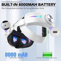 Quest 3 Fejpánt 8000mAh Akkuval, RGB Fényekkel - Gyorstöltés, Kényelmes VR Kiegészítő 3