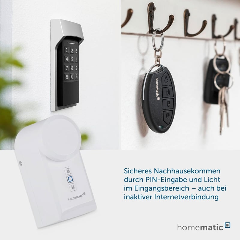 Homematic IP eQ-3 AG Okos Ajtózár Mechanizmus - Vezeték Nélküli Smart Home Rendszer Fém Burkolattal, Betörésvédelemmel