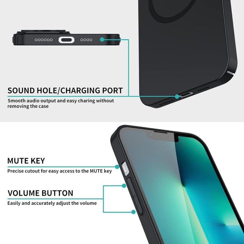 Apple iPhone 13 Pro Max Fekete Mágneses Védőtok MagSafe Kameravédelemmel