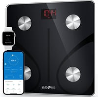 RENPHO Okos Testösszetétel Mérleg 180kg - Bluetooth, BMI, Testzsír Analízis, Fekete 1