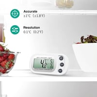 ORIA Digitális Hűtő-Fagyasztó Hőmérő LCD Kijelzővel, Vízálló, Max/Min Funkcióval 5