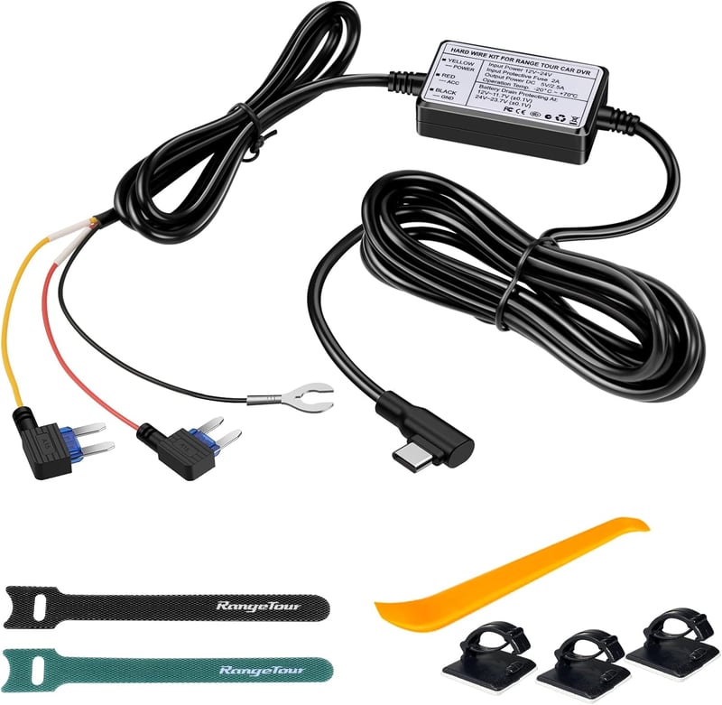 Dashcam kábelkészlet parkoló módhoz - Range Tour USB-C hardwire kit 12V-24V