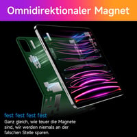 HOU iPad Billentyűzetes Tok - 7 Színű Háttérvilágítás, Érintőpad, QWERTZ - iPad Pro 11" (1-4. gen) és iPad Air (4-5. gen) Készülékekhez - Zö 10