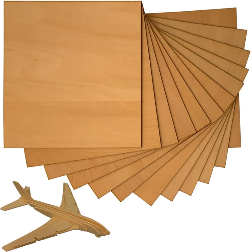 Barkács Holzplatten 20db - 200x200x1,5mm Natúr Falap Modellezéshez, Gravírozáshoz