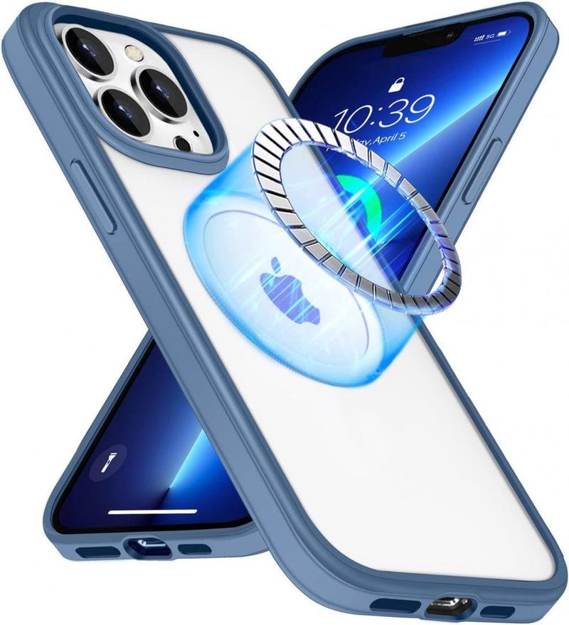 Apple iPhone 13 Pro MagSafe Szilikon Tok - Világoskék Átlátszó