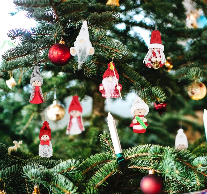 ilauke 8 db Skandináv Karácsonyi Manó Plüss Függődísz Szett