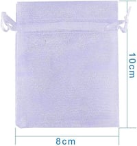 PandaHall Elite Fehér Organza Ajándéktasak Szett - 100 db Matt Ékszertasak Esküvőre, Karácsonyra - Húzózsinóros Ékszertartó Tasak 10x8cm 6