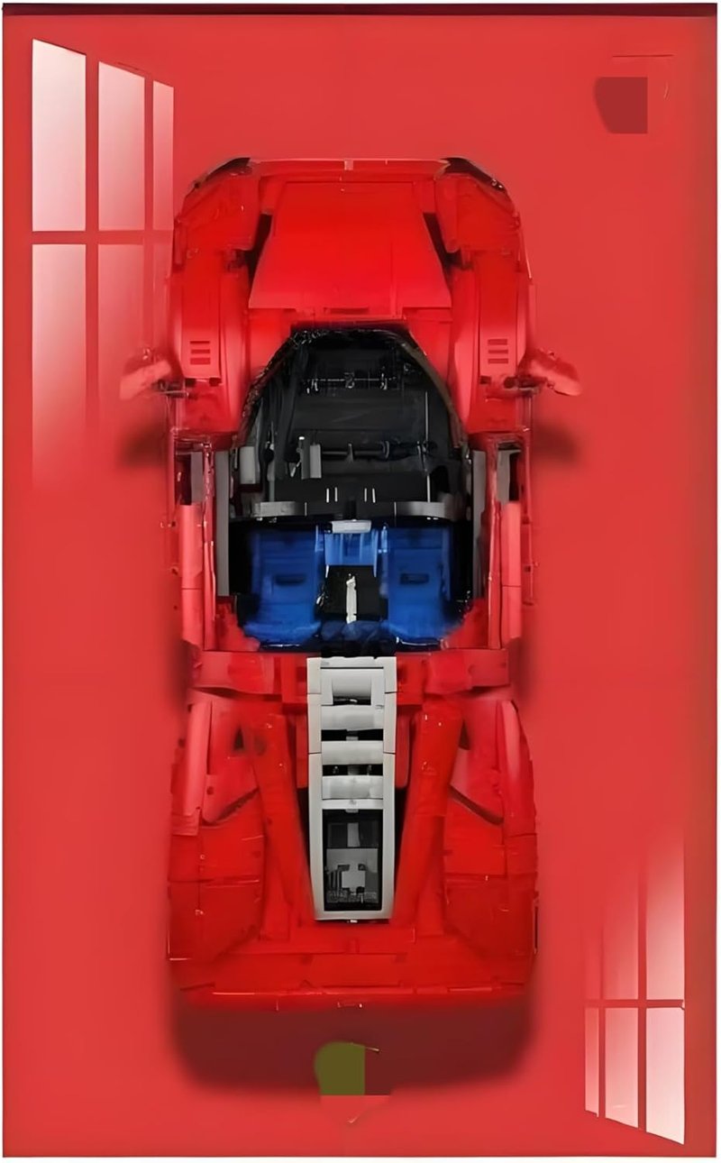 Welkin DC Fali Tartó Lego Technic Ferrari Daytona SP3 42143 Modellhez - Szerelhető Kijelző Konzol Lego Rajongóknak, 80x50 cm (Csak Tartó)