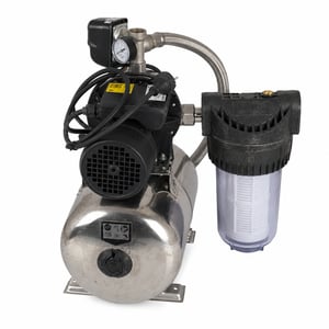 Hidrofor second-hand T.I.P. HWW 1300 Plus cu prefiltru, rezervor din inox de 22 l, 4350 l/h, 1200 W, înălțime de pompare 50 m