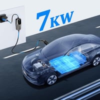 VDLPOWEREU Type 2 Elektromos Autó Töltőkábel, 7.36KW, 32A, 5m, Háromfázisú CEE Csatlakozóval, Időzíthető Töltés, Állítható Áramerősség 2