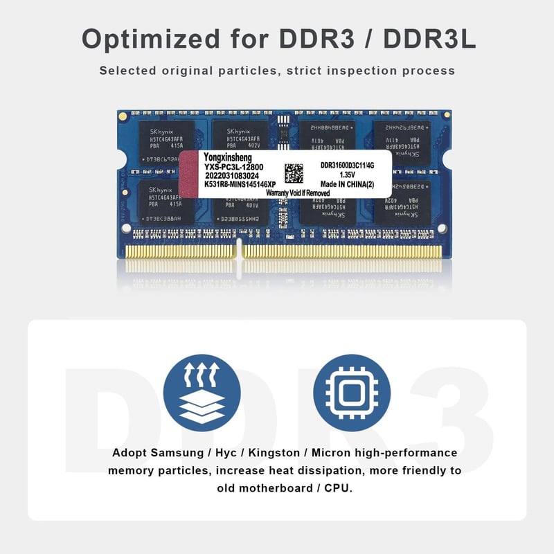 Crucial 8GB DDR3L 1600MHz Laptop RAM Kit - Kék, 2x4GB, SODIMM
