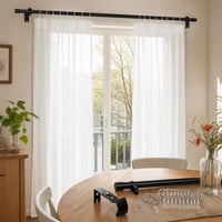 Függönyvarázs: állítható függönyrúd + 50 db karika + 50 db horog + 2 db fényáteresztő panel 1