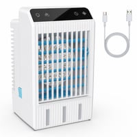 Răcitor de aer portabil Tiptop Home cu rezervor de apă de 1000 ml, temporizator 2-12H, 4 viteze, 7 culori — defect, pentru piese: nu se rotește (stare: vezi imaginea 2) 1