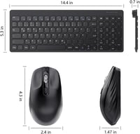 OMOTON vezeték nélküli billentyűzet és egér szett, Windows kompatibilis, QWERTZ, fekete 9