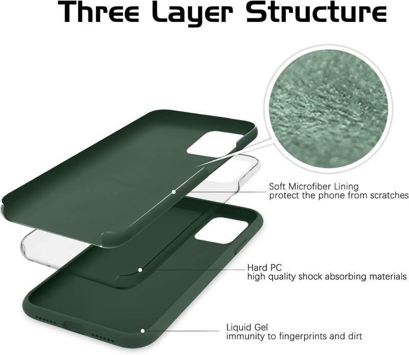 iPhone 11 Vékony Szilikon Tok Kameravédelemmel - Alpesi Zöld