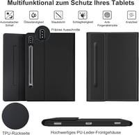 FOGARI Bluetooth Billentyűzet Tok Samsung Galaxy Tab S7/S8 11" Tablethez - Német QWERTZ, Háttérvilágítás, Levehető, Fekete 2
