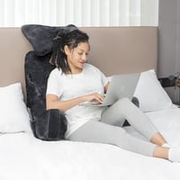 SLIGUY Extra Nagy 78,7 cm Ágy Támaszpárna Levehető Karfával - Háttámasz Olvasáshoz, TV Nézéshez - Fekete Ágyban vagy Kanapén Használható Pih 2
