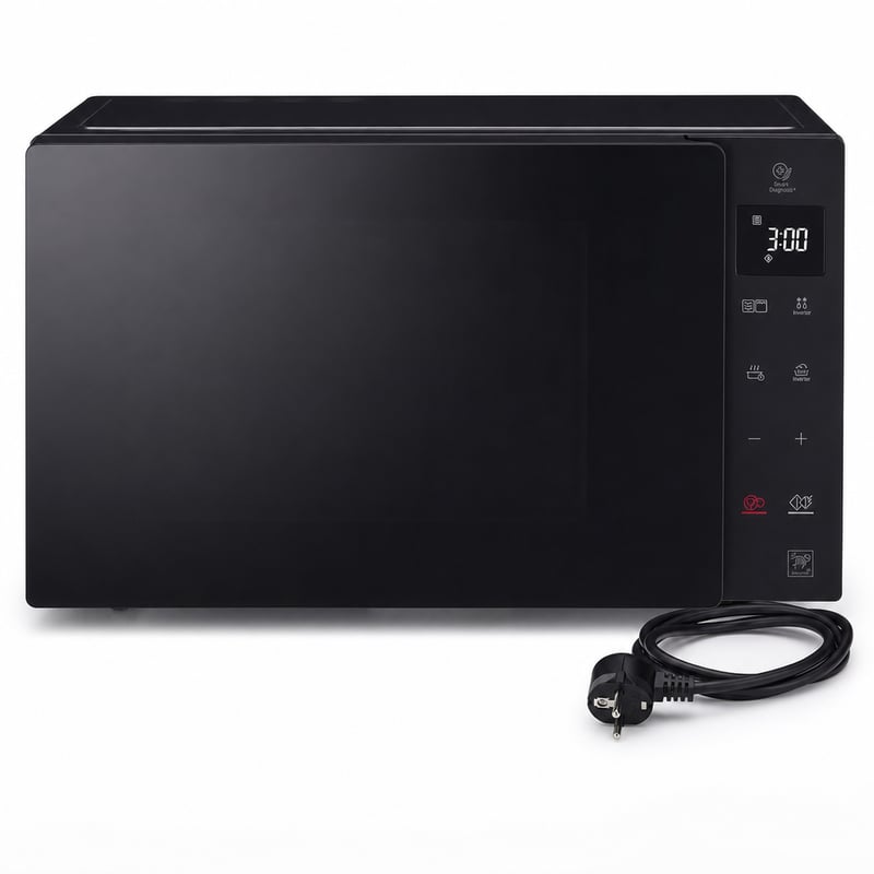 Mikrovlnná rúra LG MH 6535 GIS s grilom, 25 l, 1000 W — chybná, na súčiastky: po zapnutí praská a dymí (stav: pozri 2. obrázok)