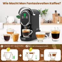 CAPXSNOB Magician1 Mini 5 az 1-ben Kávéfőző - Nespresso, Dolce Gusto, Lavazza Kompatibilis, 20 Bar, LED Kijelző, 7 Vízszint, Kompakt Kapszul - Black 8