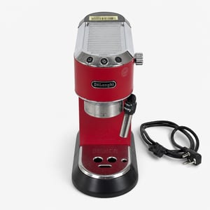 Espressor manual cu sistem de spumare a laptelui De'Longhi Dedica Style, roșu, utilizat