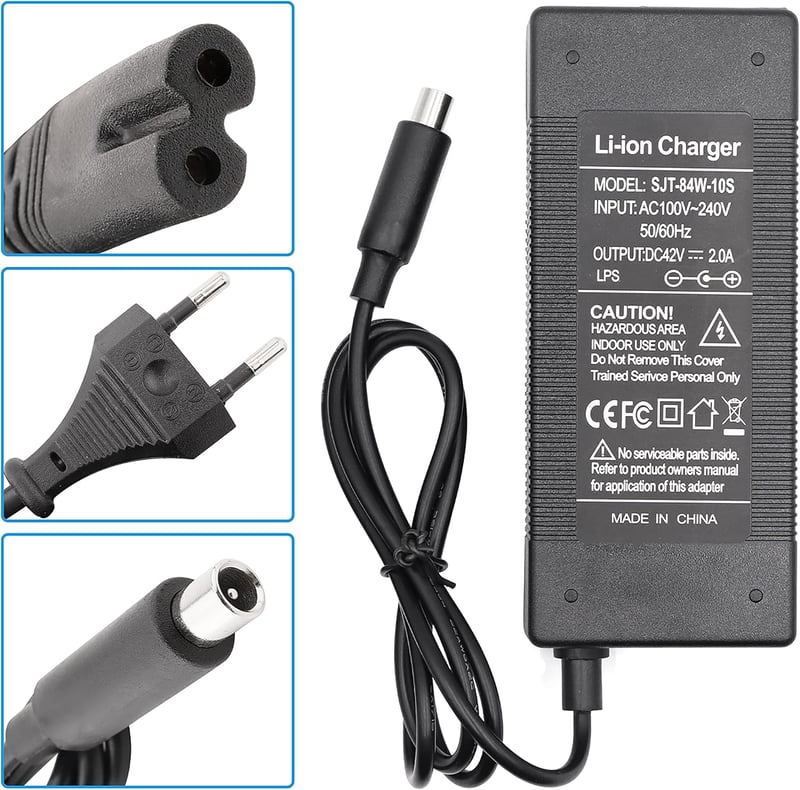 Yungeln 42V 2A Elektromos Roller Töltő - Xiaomi 1S M365 Pro, Ninebot ES1/ES2 Kompatibilis Adapter 5.5mm DC Csatlakozóval, 84W Gyorstöltő