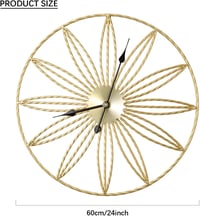 Yumyolk Nagy Méretű Falióra 60 cm - Modern Arany Színű, Zajmentes Szerkezet Nappali Dekorációhoz 3