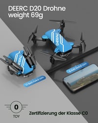 DEERC D20 Gyerek Drón 720P Kamerával, Mobiltelefon Irányítás, Magasságtartás, Fejnélküli Mód, 3D Flip Funkció, Kezdőknek Ajánlott Quadcopter 9