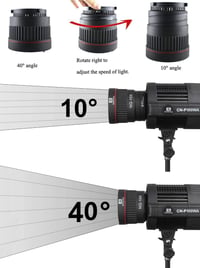 Godox SL-60W kompatibilis Hersmay NG-10X Fresnel lencse adapter, 10-40° fókusz, 5x fényerő 5