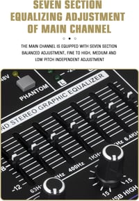 Weymic MX-80 Professzionális 8 Csatornás Keverőpult - DJ, Színpad, Karaoke Hangkeverő USB Csatlakozással és DSP Effektekkel 6