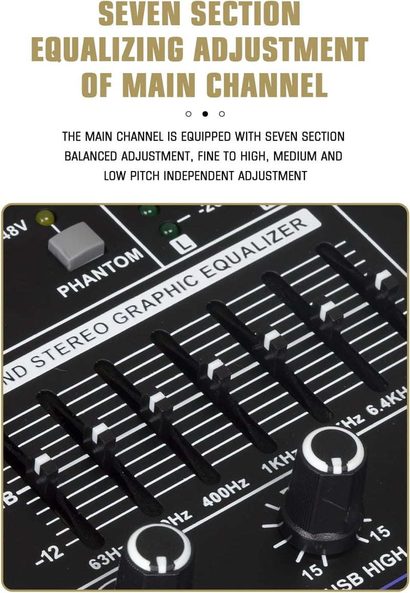Weymic MX-80 Professzionális 8 Csatornás Keverőpult - DJ, Színpad, Karaoke Hangkeverő USB Csatlakozással és DSP Effektekkel