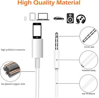 iPhone AUX kábel autóba és otthoni hangrendszerekhez - 1m, fehér 6